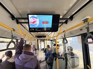 Реклама на мониторах в автобусах Перми