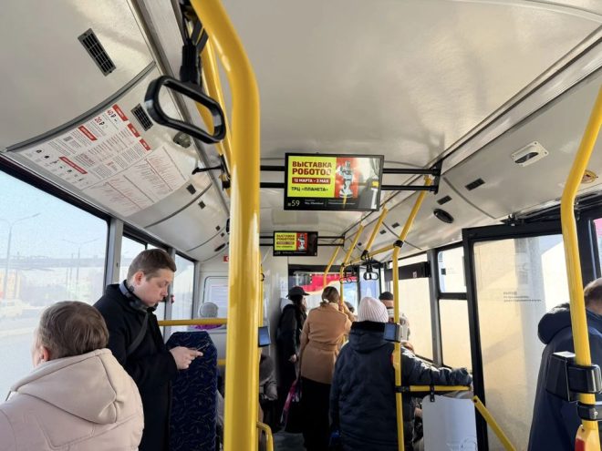 Реклама на мониторах в автобусах Перми